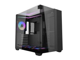 Darkflash TH285 számítógépház + 4 ventilátor (fekete) (TH285 BLACK)